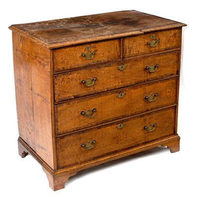 Lot 98 - An oak and walnut crossbanded chest of two...