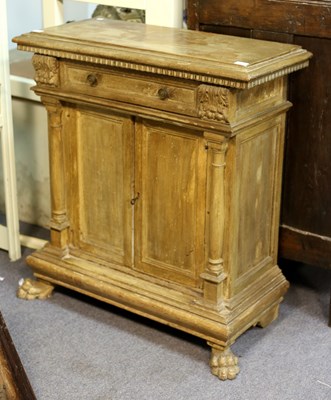 Lot 100 - An Italian pine pedestal cupboard with...