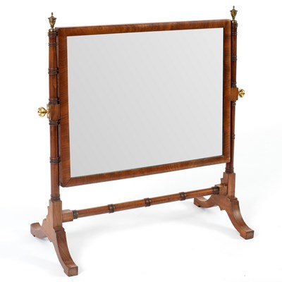 Lot 105 - A rectangular swing frame mirror with turned...