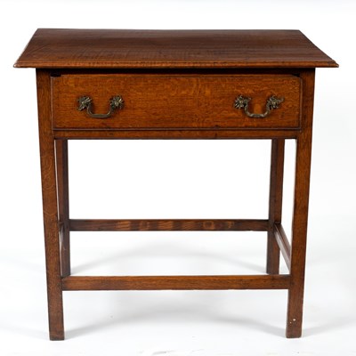 Lot 108 - A George III oak table fitted a drawer to the...