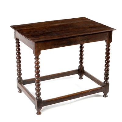 Lot 116 - A William and Mary style oak side table with...