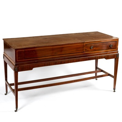 Lot 123 - A mahogany desk converted from a square piano...