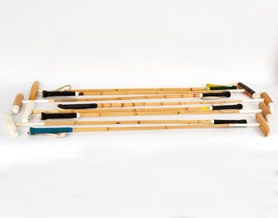 Lot 126 - Seven polo sticks, various