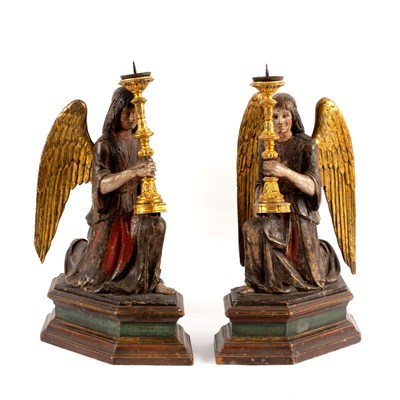 Lot 157 - A pair of 17th Century Austrian figures of...