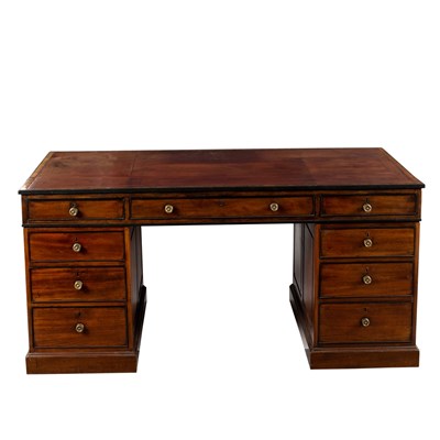 Lot 165 - A Regency mahogany partners' desk, rectangular...