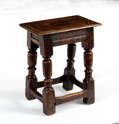 Lot 174 - An oak joint stool of 17th Century style, 45cm...