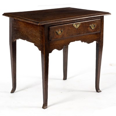 Lot 183 - A George III oak table with drawer, 78cm wide