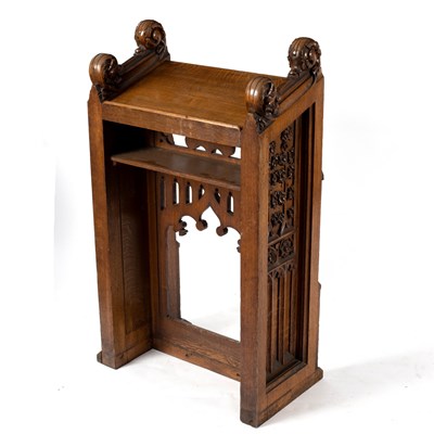 Lot 192 - A 19th Century oak prayer desk of Gothic...