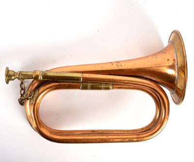 Lot 195 - A copper bugle, 29cm long