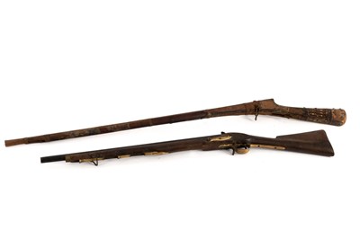 Lot 208 - A Turkish percussion cap rifle with inlaid...