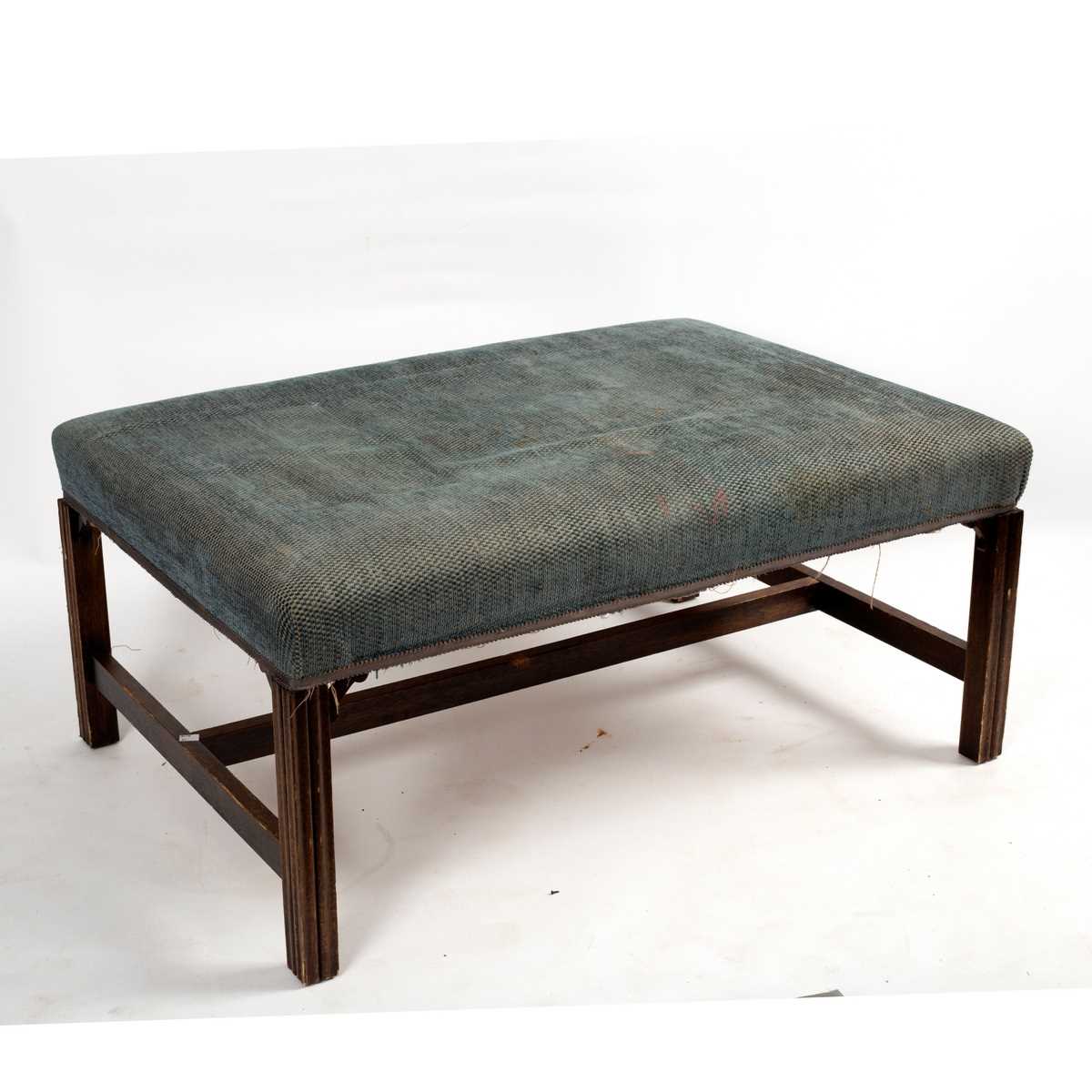 Lot 213 - A rectangular and upholstered stool on
