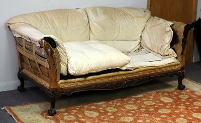 Lot 219 - A Howard sofa on claw and ball feet, stamped...