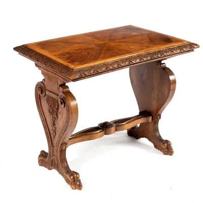 Lot 222 - A Spanish style walnut side table, the...