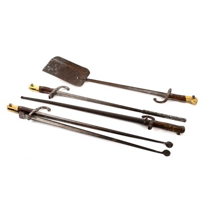 Lot 223 - A set of three fire irons made from late 19th...