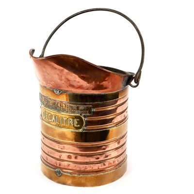 Lot 244 - A French copper Decalitre bucket, 53cm high