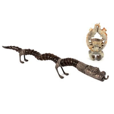 Lot 251 - A table lighter in the form of a dragon and a...