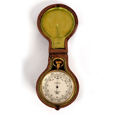 Lot 271 - An aneroid barometer, thermometer and compass...