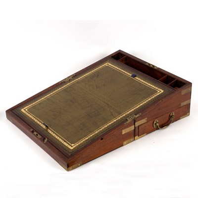 Lot 276 - A Regency mahogany brass bound writing box,...