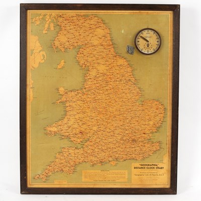 Lot 289 - A Geographia Distance Clock Chart, produced...