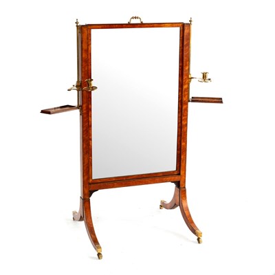 Lot 298 - A Regency mahogany cheval glass with sash type...