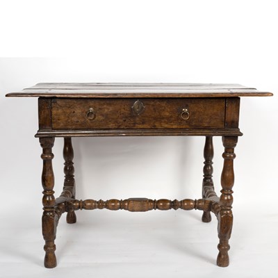 Lot 301 - An early 18th Century oak side table with...