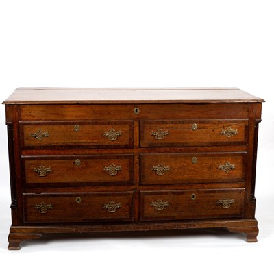 Lot 302 - An early 19th Century oak and fruitwood banded...