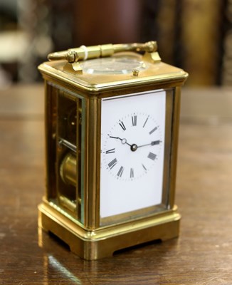 Lot 336 - An eight-day hour repeat carriage clock, S J...