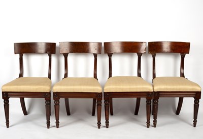 Lot 339 - Four Regency mahogany dining chairs with...