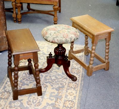 Lot 347 - A Victorian piano stool on turned gadroon...