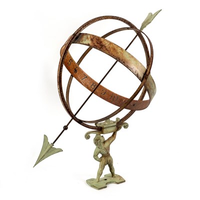 Lot 362 - A wrought iron sundial, the meridian with...