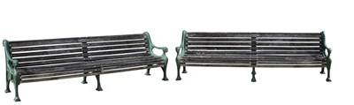 Lot 363 - A pair of garden seats with cast ends, Taylor...