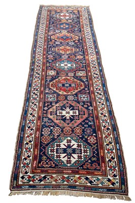 Lot 398 - A late 19th Century Caucasian Kazak runner,...