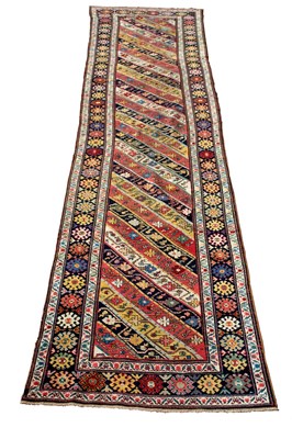 Lot 399 - A late 19th Century Karabagh runner, 456cm x 97cm