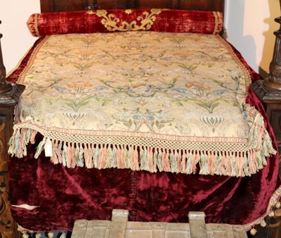 Lot 405 - A 19th Century velvet bed cover with...