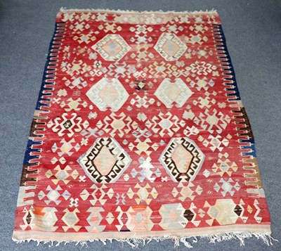 Lot 422 - A Turkish kilim rug, 220cm x 155cm