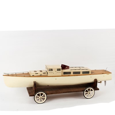 Lot 466 - A steam operated single prop model steam ship...