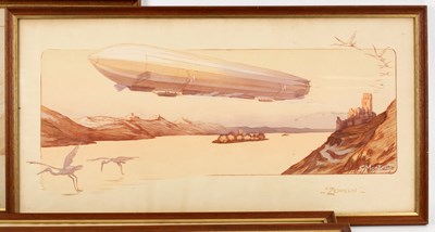 Lot 492 - Ernest Montaut/Zeppelin/and three other colour...