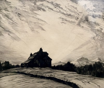 Lot 503 - Martin Hardie/Sunrise/drypoint etching, 23cm x...