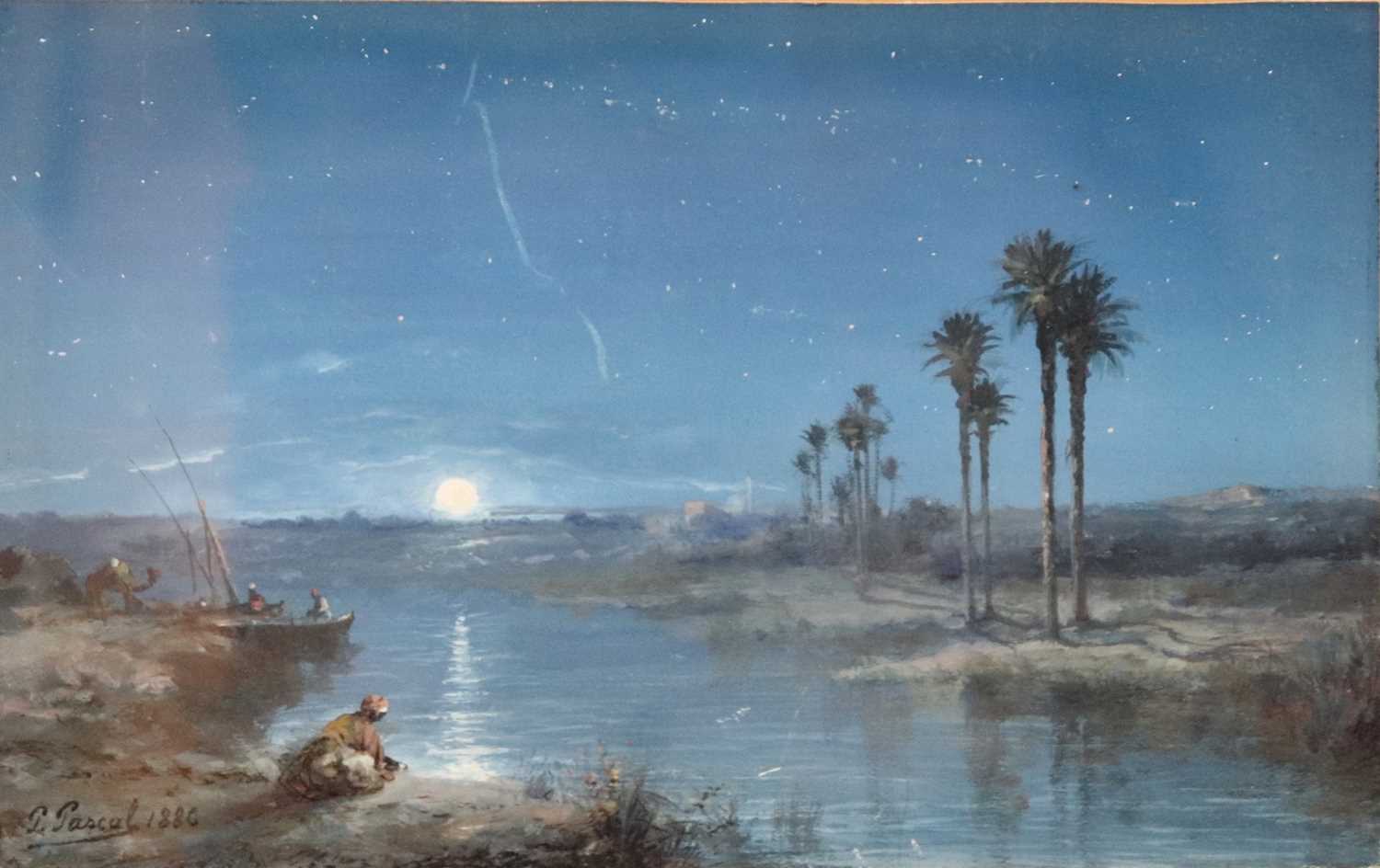 Lot 519 - Paul Pascal (French, 19th Century)/Moonlight...