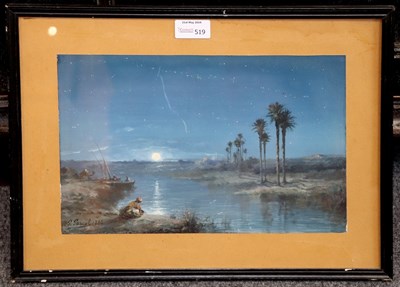 Lot 519 - Paul Pascal (French, 19th Century)/Moonlight...
