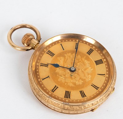 Lot 636 - A lady's 18ct gold cased open faced pocket...