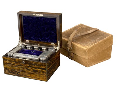 Lot 657 - A Victorian calamander dressing case, fitted...