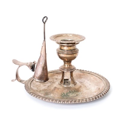 Lot 663 - A George IV silver chamber candlestick, marks...