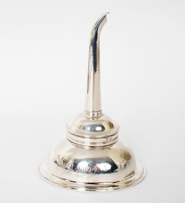 Lot 672 - A George III silver wine funnel, S A, London...