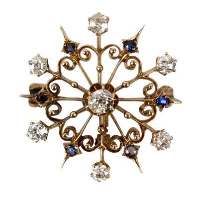 Lot 692 - A sapphire and diamond snowflake...