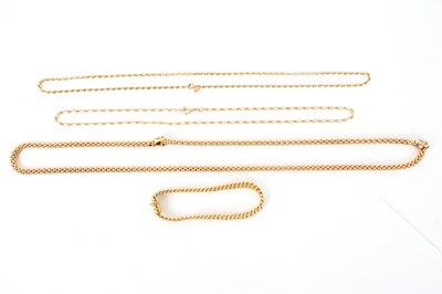 Lot 726 - An Italian 18ct yellow gold necklace, clasp...