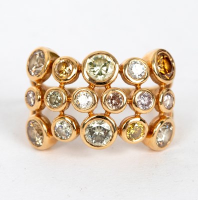 Lot 732 - A multi-diamond dress ring by Lorique, set...