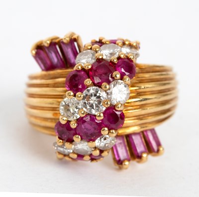 Lot 748 - A ruby and diamond dress ring by Kutchinsky,...