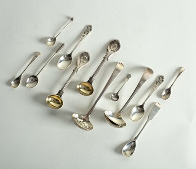 Lot 6 - A silver sauce ladle, a sugar sifter spoon and...