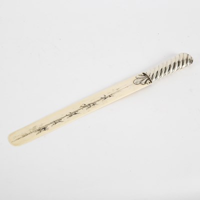 Lot 23 - A Victorian silver letter opener, JB, London...